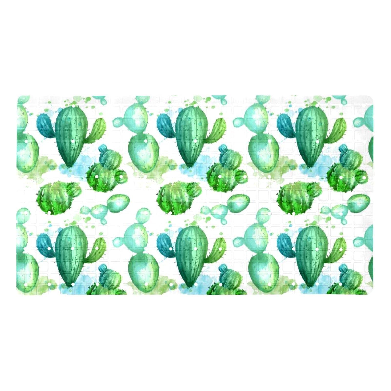 Tapis de bain antidérapant motif cactus pour le bain des enfants et seniors