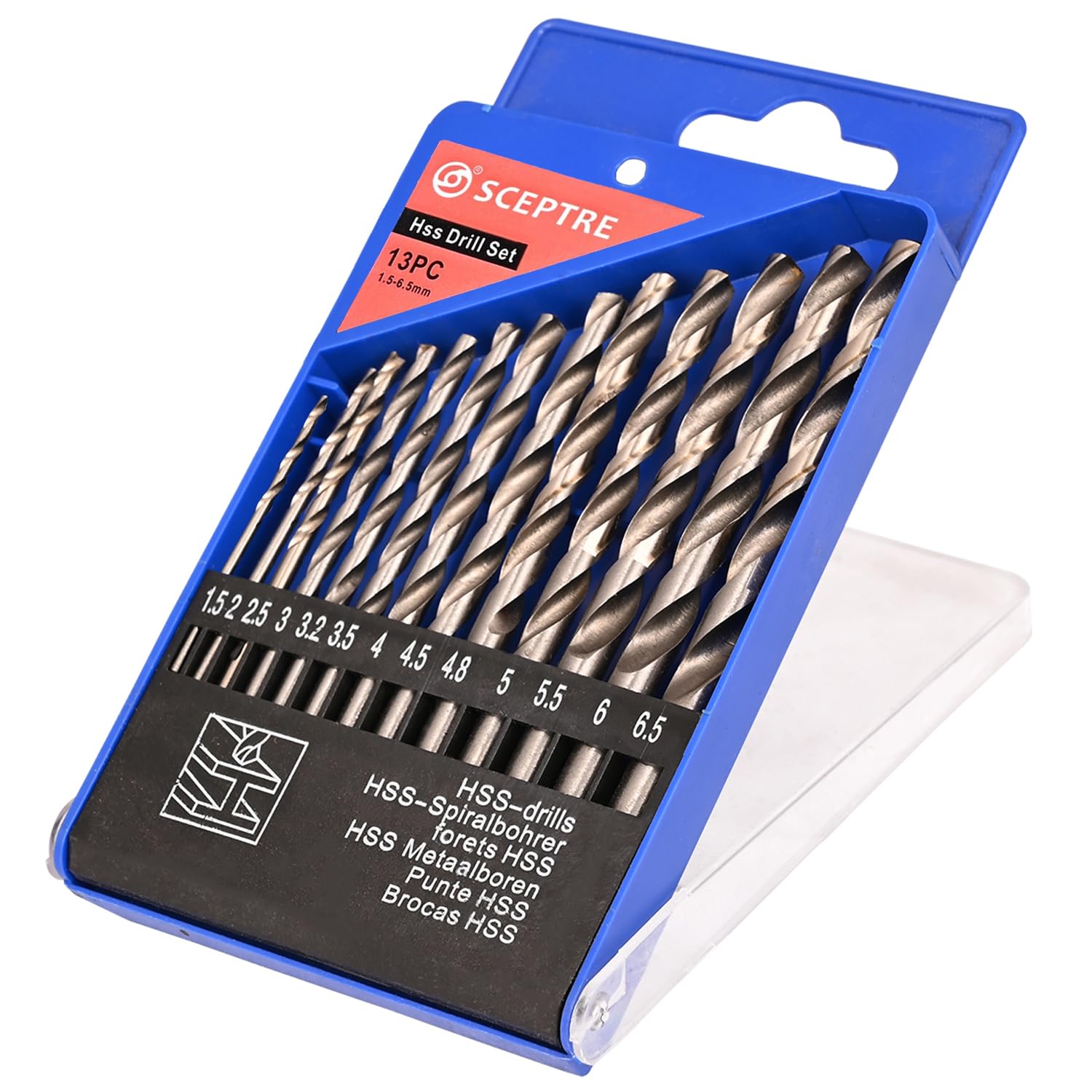Sceptre 13 Pcs HSS Drill Bit Set High Speed Twist Kit with Straight Shank for Wood Plastic Cast Iron Brass Aluminium Stainless Steel and Other Hard Materials (1.5 to 6.5mm) (B0CNRV131B) Amazon Price History, Amazon Price Tracker