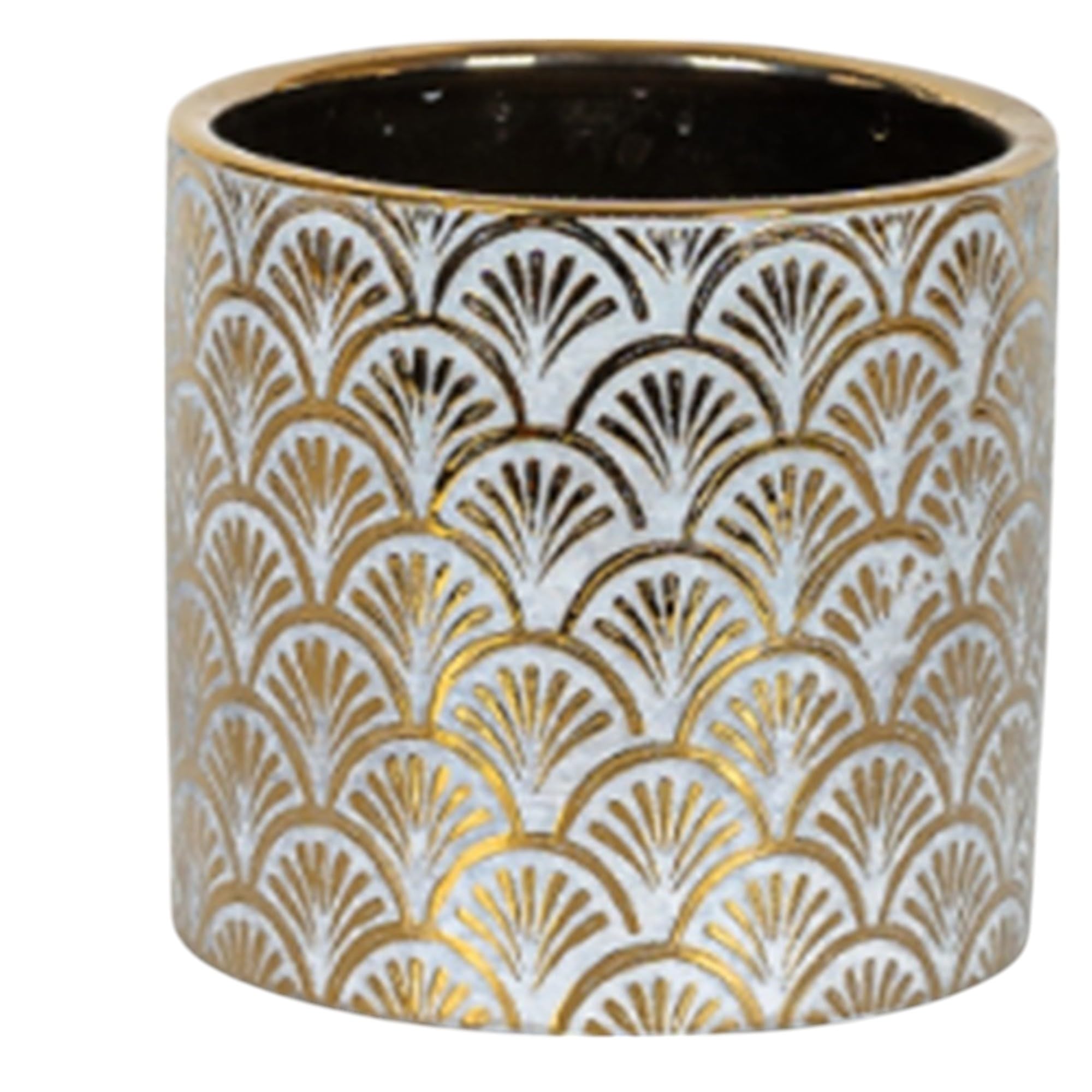 Sand & Gold Ceramic Pot - Home & Office Decor -14 Sand & Gold Ceramic Pot - Home & Office Decor -14