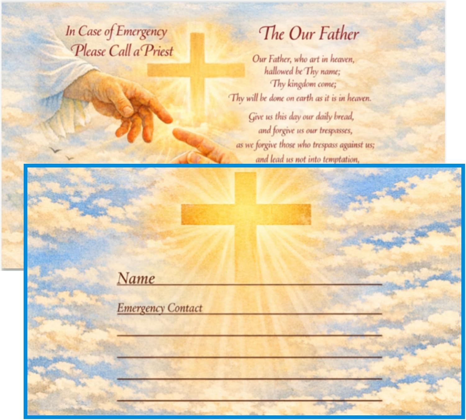 Catholic Emergency Card for Wallet, Plastic Case – I Am a Catholic ID, Call a Priest in Emergency (10)