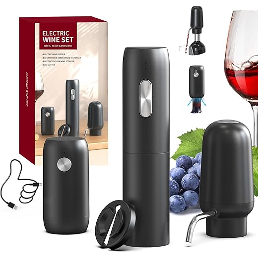 CIRCLE JOY Electric Wine Opener Set 2in