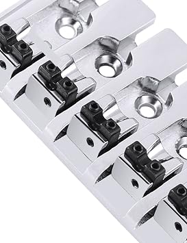 Rubatone 5 String Bass Bridge A Style Top Load Tailpiece with Zinc Saddles for Electric Jazz Bass P Bass Precision Bass Chrome High Mass.