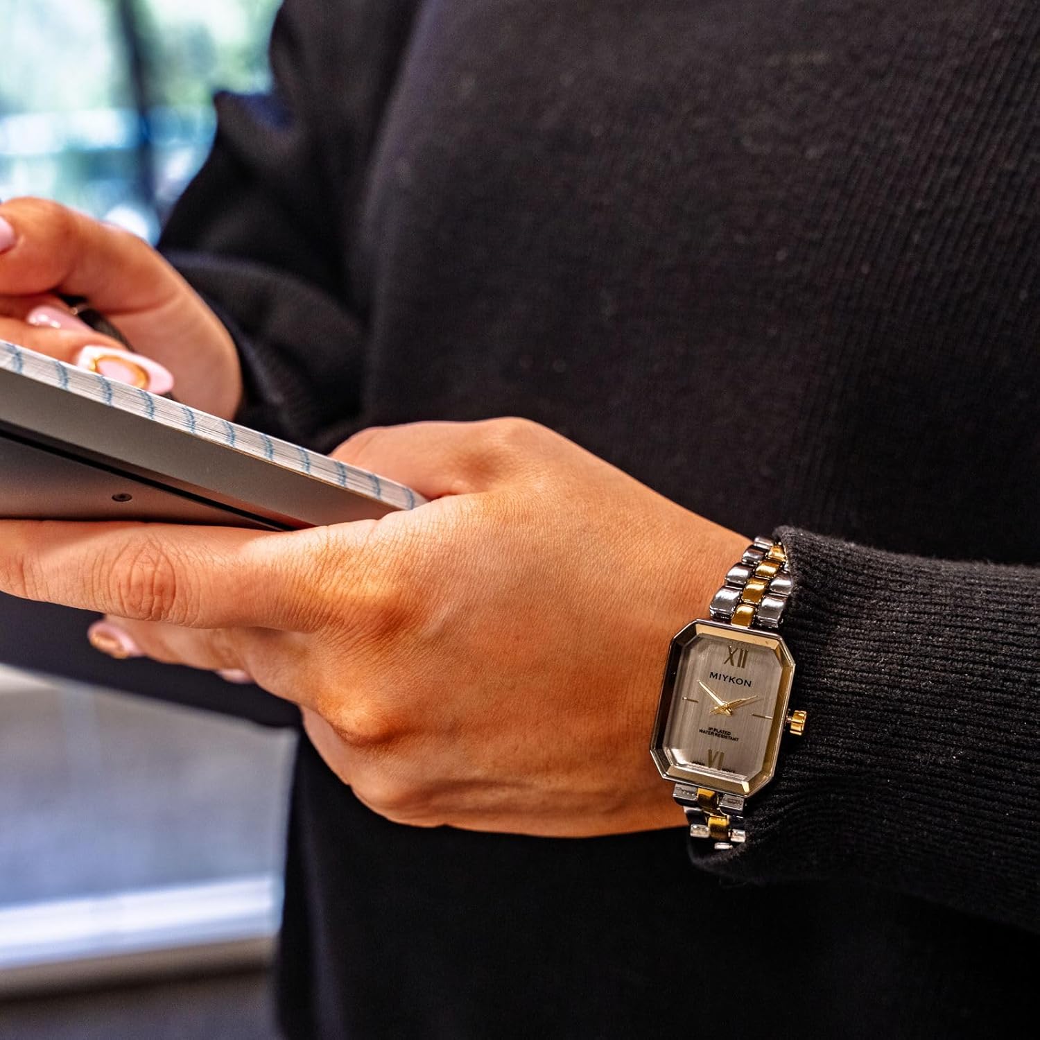 Miykon Bracelet Watches for Women - Vintage Luxury Octagonal Square Womens Watch, Classic Dainty Cute Watch for Petite Thin Wrists - Unique Cut Glass, Ion Polished, Japan Quartz, Waterproof to 100ft - Image 3