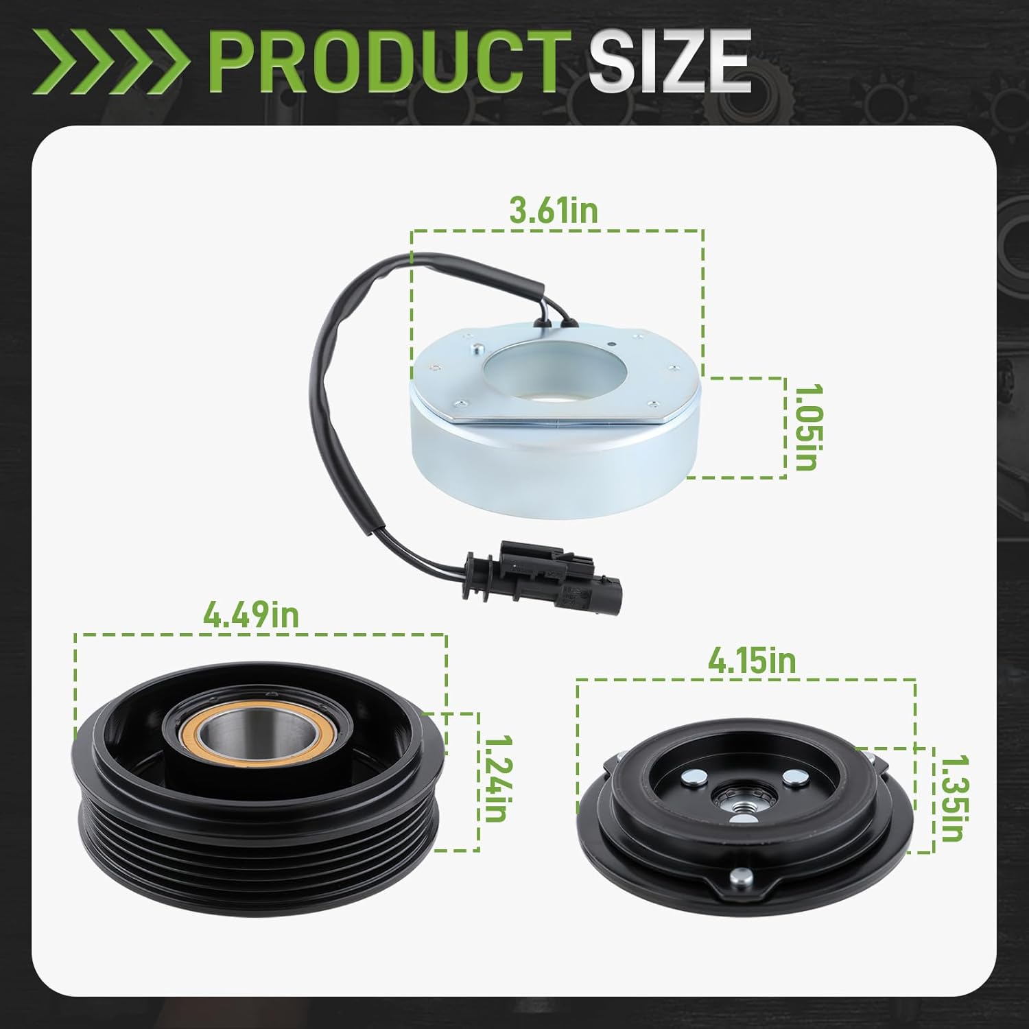 AC Compressor Clutch Kit Compatible with 2012 Chevrolet Cruze 1.4L 2012- 2015 158271 157271 13414019 13412250 13385464 13377057 39133197 CO 22226C 6512823 5512823 7512823 A/C Compressor