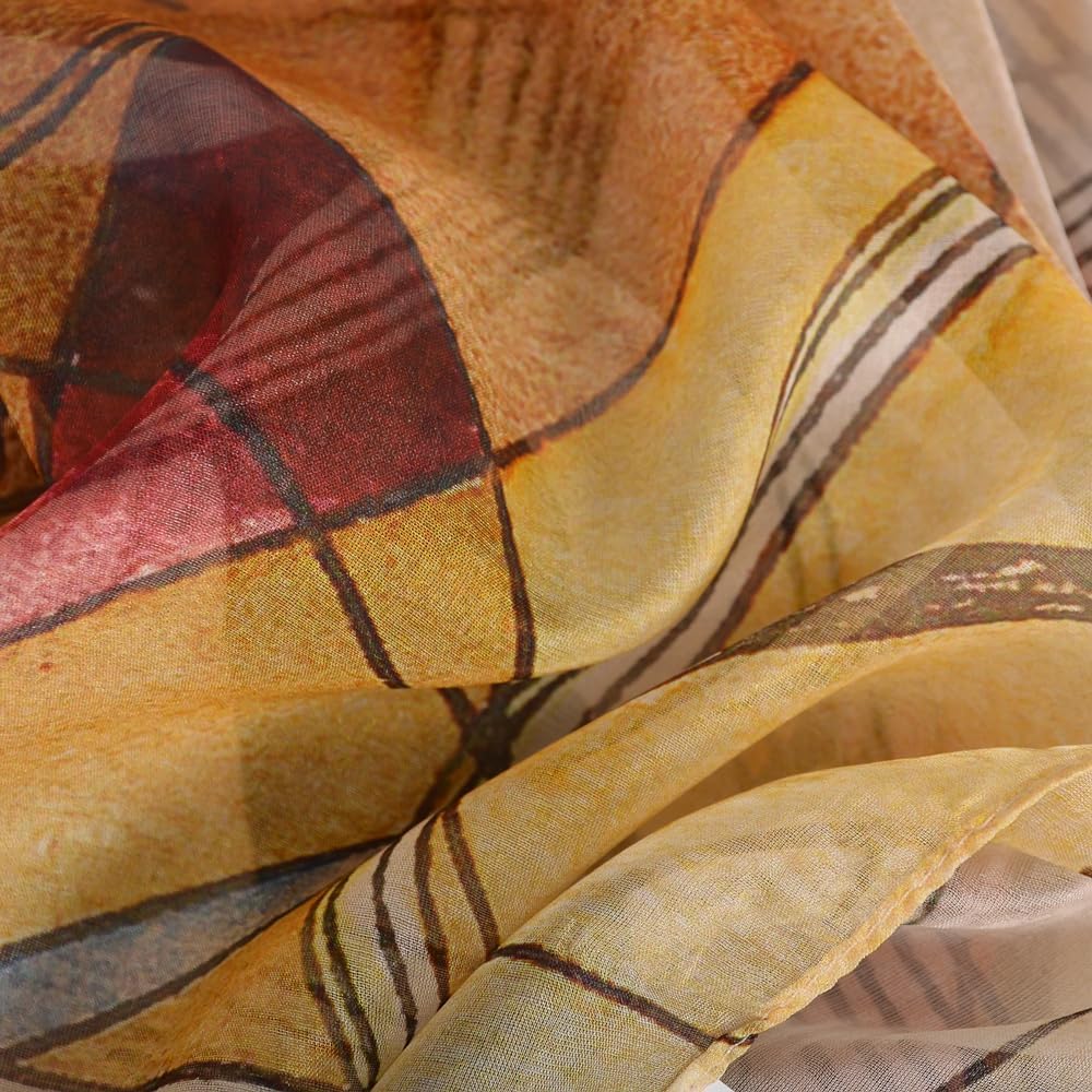 100% Mulberry Silk Women's Neck Silk Scarf-Lightweight Shawl,FLoral Print Beach Silk Wrap-Scarves for Photography - Image 8