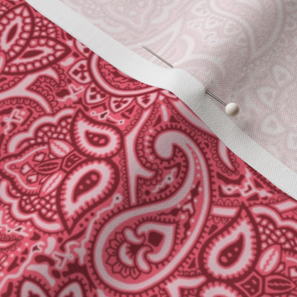 Spoonflower Fabric - Paisley Royal Retro Funky Red Printed on Petal Signature Cotton Fabric by The Yard - Sewing Quilting Apparel Crafts Decor