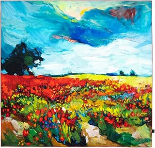 Salutto Women Square Scarf Silk Van Gogh Painted Scarves (20)