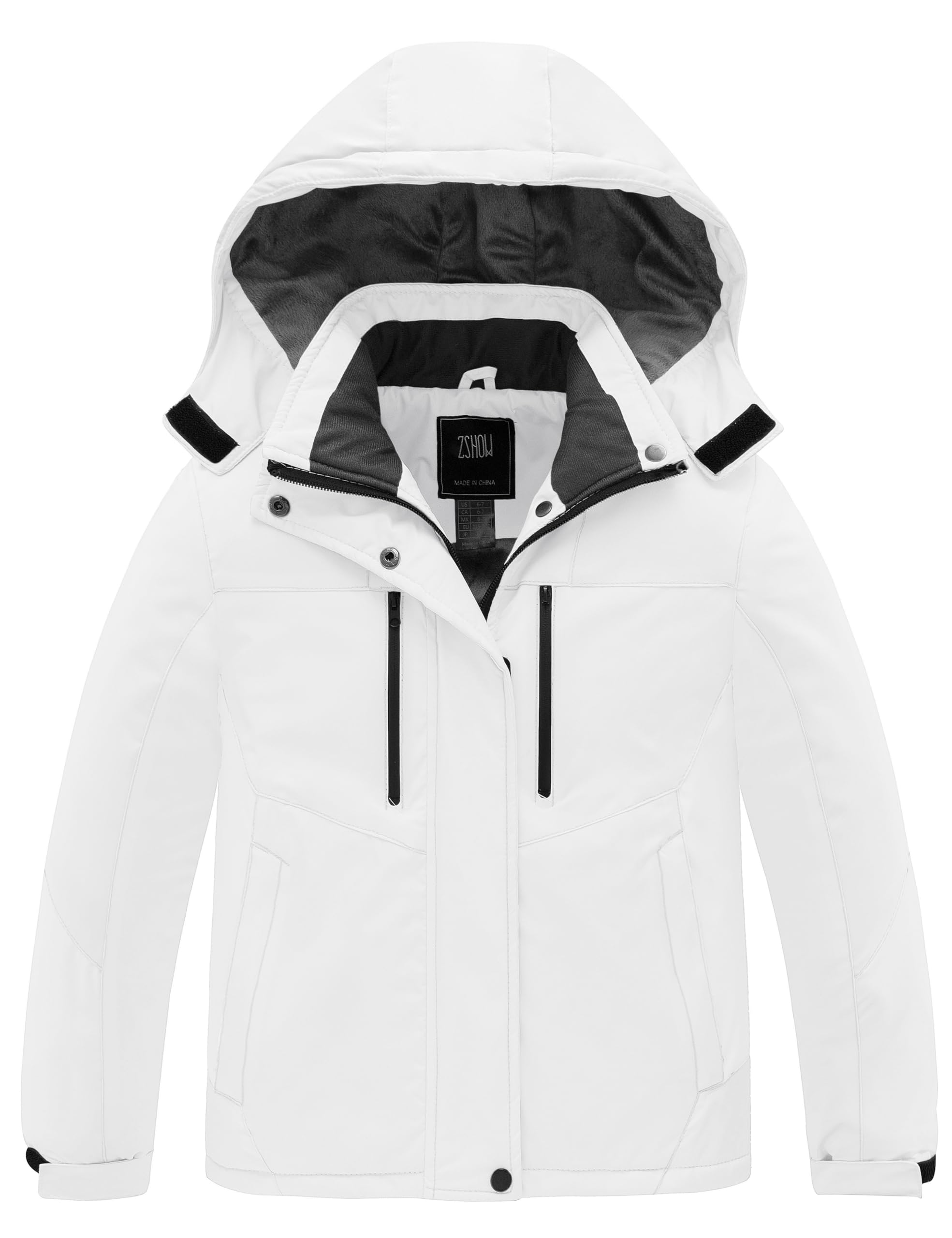ZSHOW Girls' Ski Jacket Waterproof Fleece Raincoat