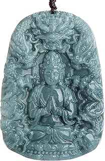 Real Green Jade Dragon Pendant Necklace for Men and Women Tathagata Buddha Protection Genuine