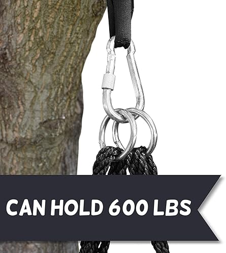 Miniatura 6 de Columpio gigante 40 pulgadas de telaraña, con capacidad de carga de 600 libras, marco de acero duradero, resistente al agua, cuerdas ajustables,