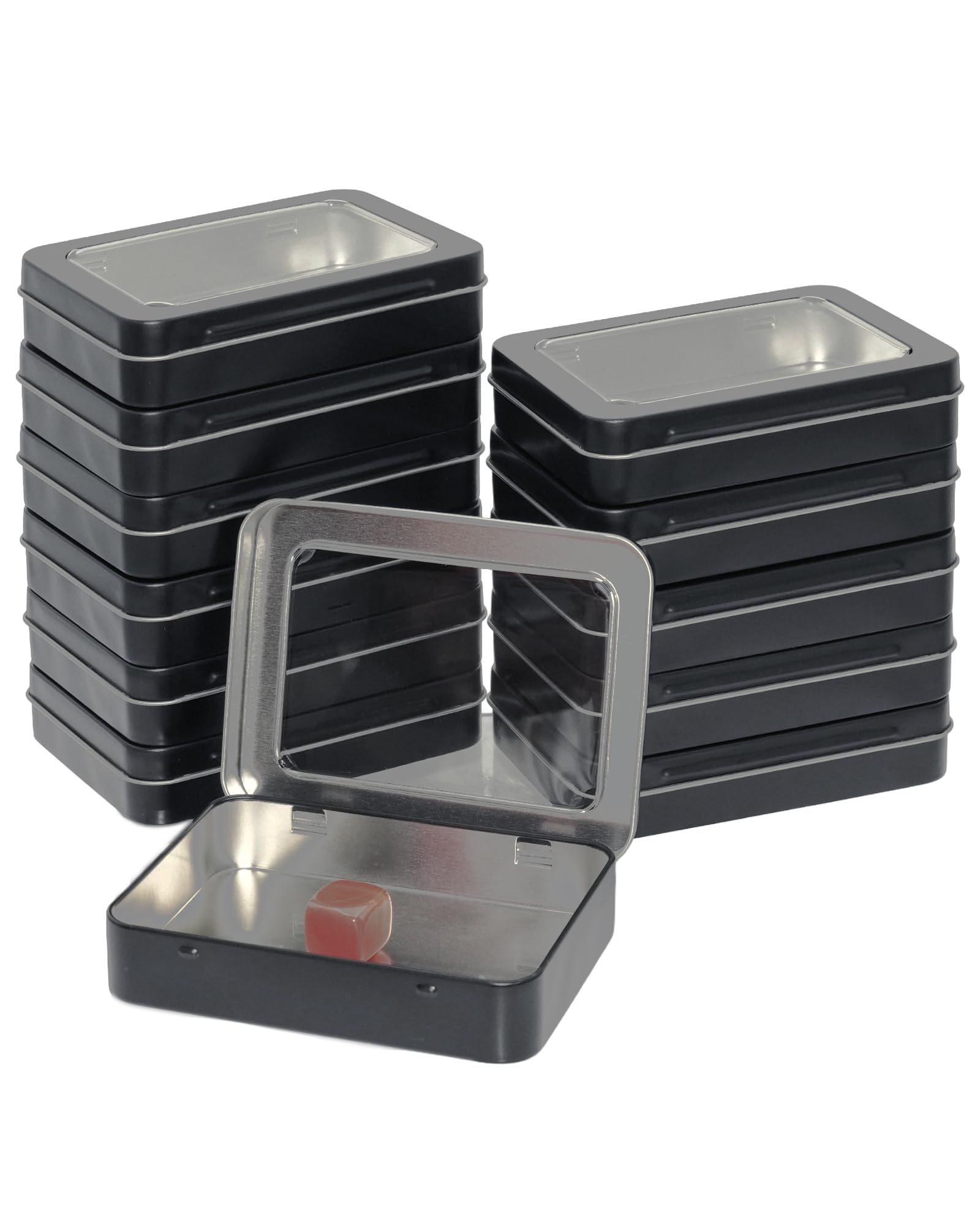 Altoids Tin Box-12 Pcs Small Metal Storage Containers w/Clear Lid