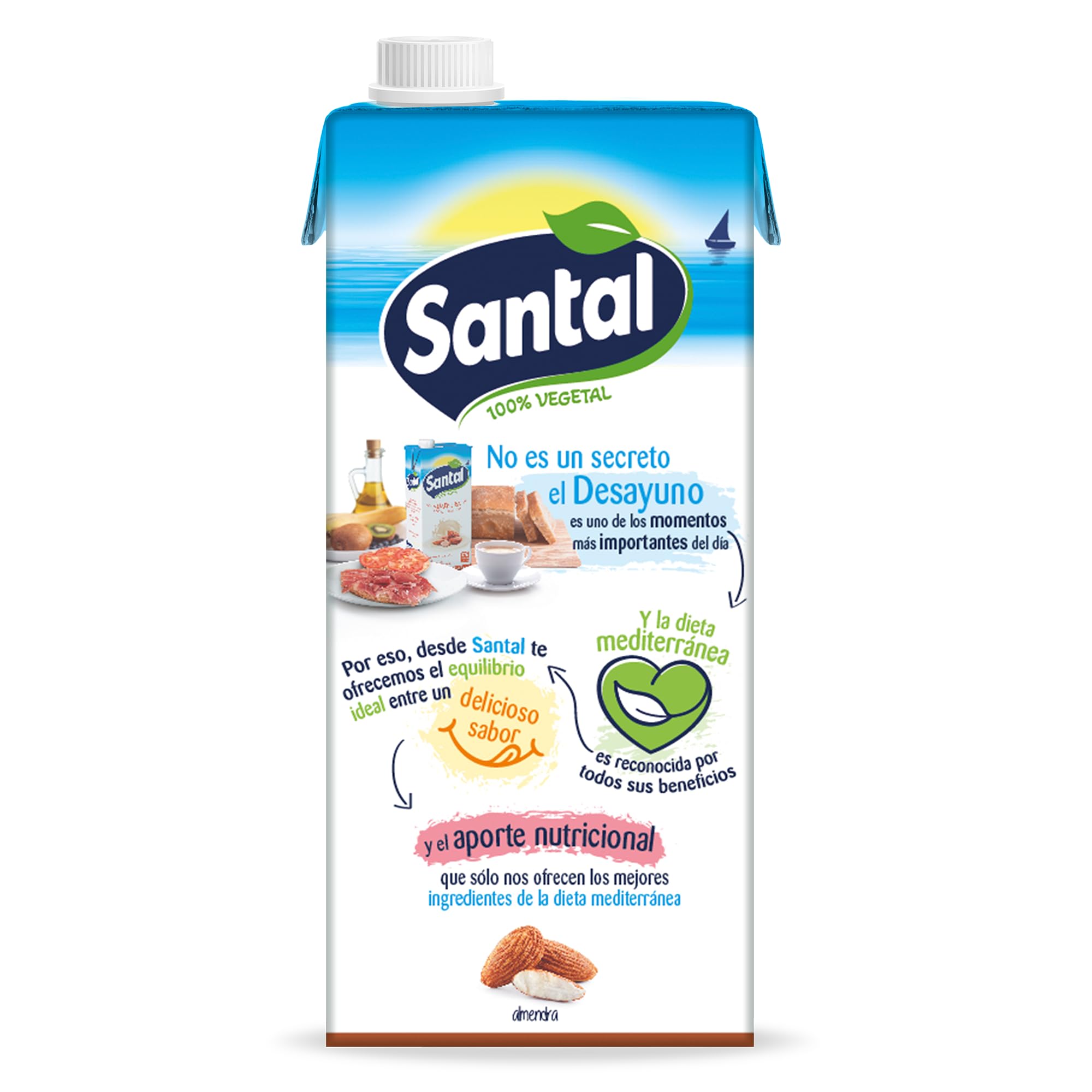 Santai Bebida Vegetal de Almendra Sin Azúcares Añadidos Pack 6 x 1 Litro