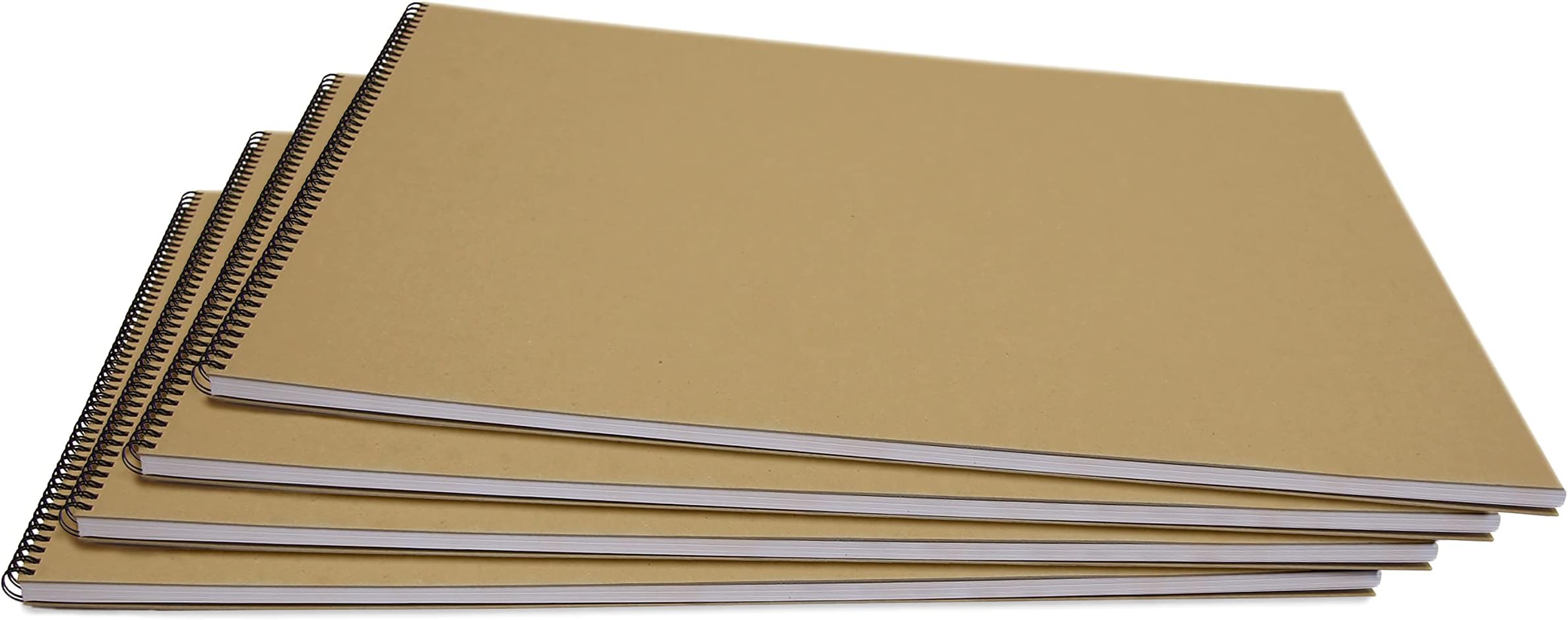 A2 Recycled Sketch Book, 40 Sheets (80 Sides) of 170gsm Recycled Cartridge Paper, (Pack of 4)