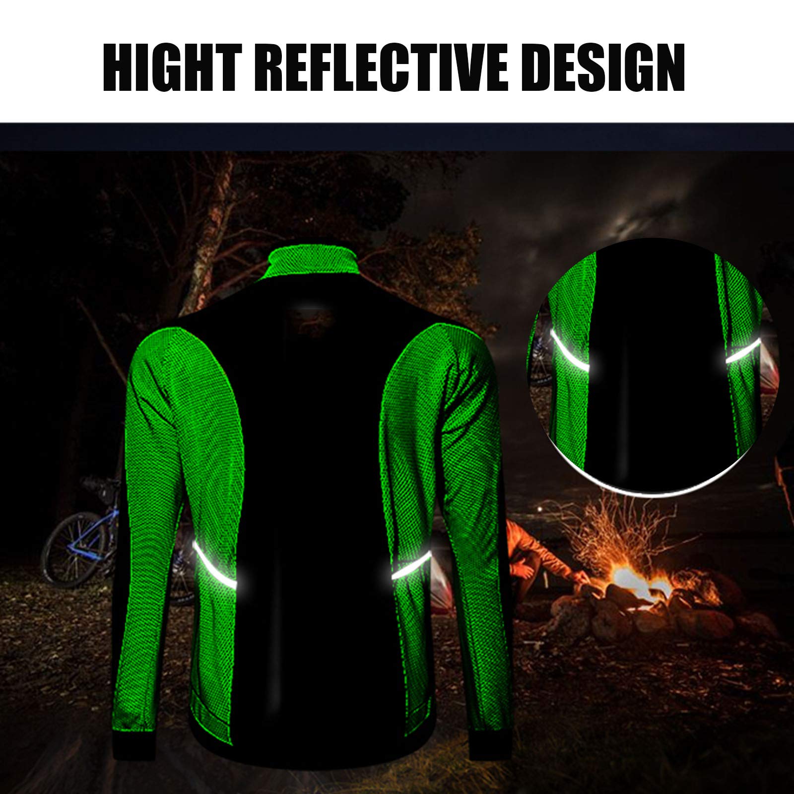 DOOLY Veste de cyclisme Homme Manteau d'hiver imperméable à haute visibilité, veste de sport thermique coupe-vent, taille 5XL, bleu