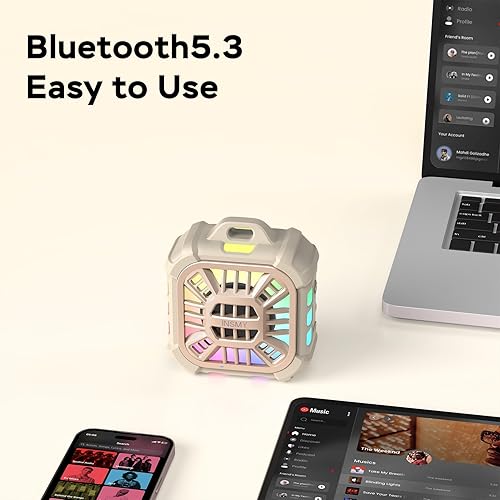 Miniatura 7 de INSMY Altavoz Bluetooth de ducha, impermeable IP67, portátil, pequeño, multisincronización, más de 100 altavoces, graves en auge de gran volumen,