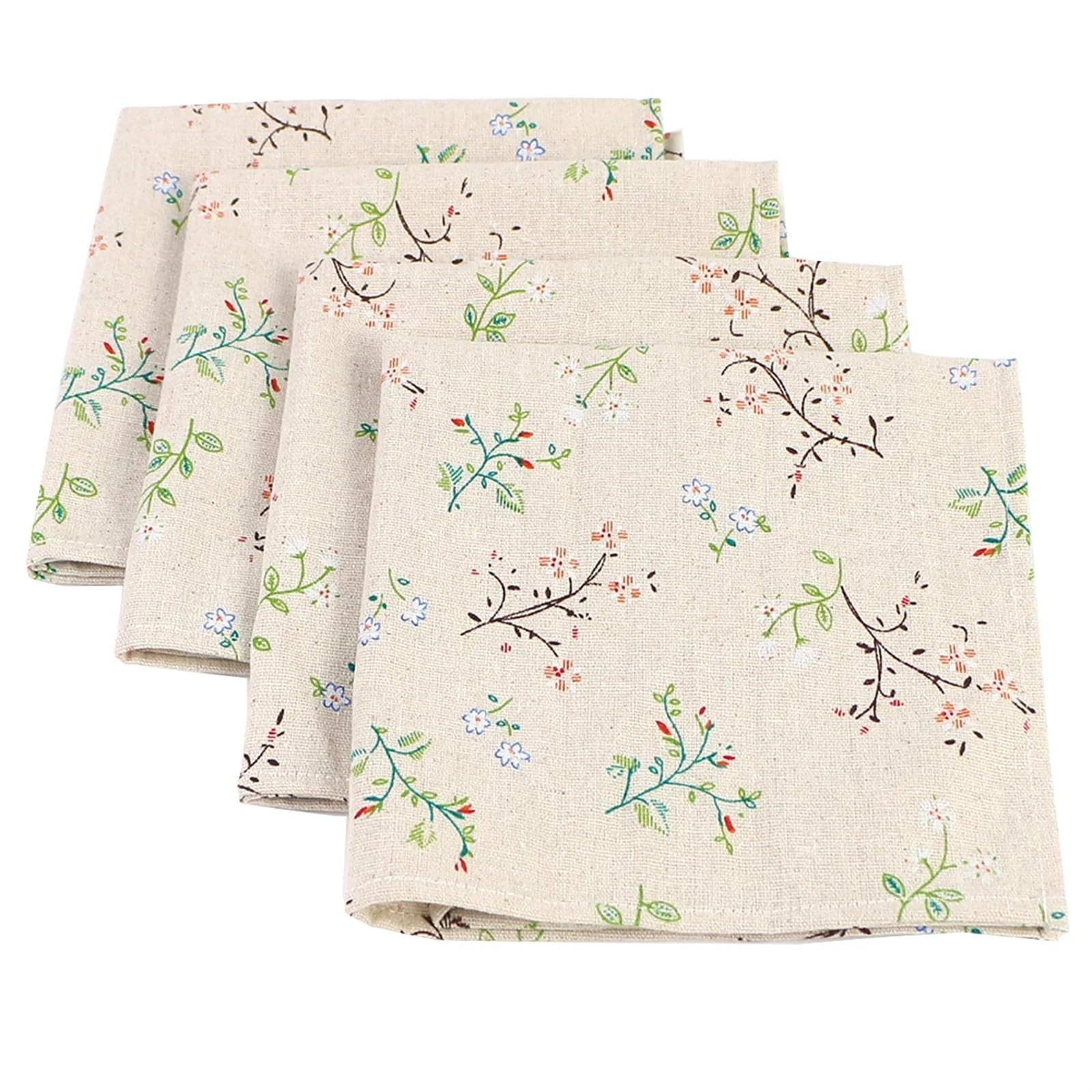 Servilletas de Tela, Servilletas de Tela con Estampado Floral Multicolor, Estilo japonés, 40x40cm, 6 uds(4pcs 40x40 G)