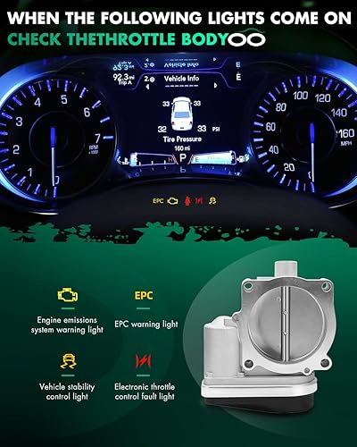 Miniatura 7 de SCITOO Conjunto de cuerpo del acelerador para Dodge Charger 2006-2012, Chrysler 300 2005-2012, para Jeep Commander 2006-2010 4591847AC (para motores