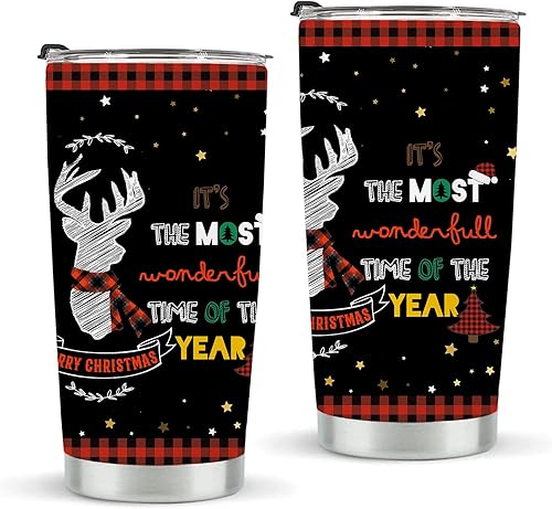 Miniatura 1 de Vasos de Navidad, regalos de Navidad para mujeres, taza de café de viaje de acero inoxidable, regalos para amigos, familia, divertidos regalos de