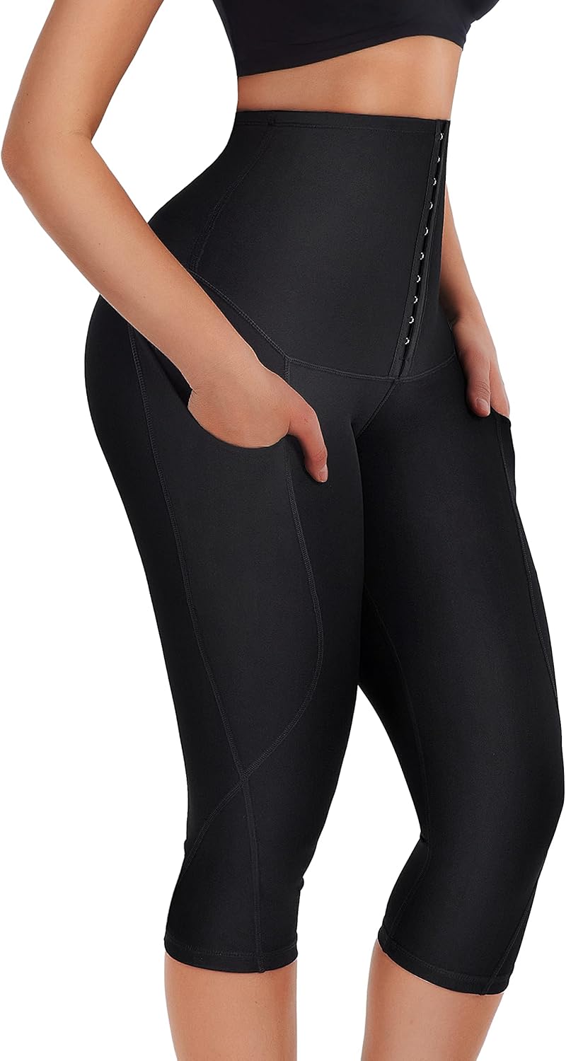 KEEPTO Waist Trainer Leggings for Women Tummy Control