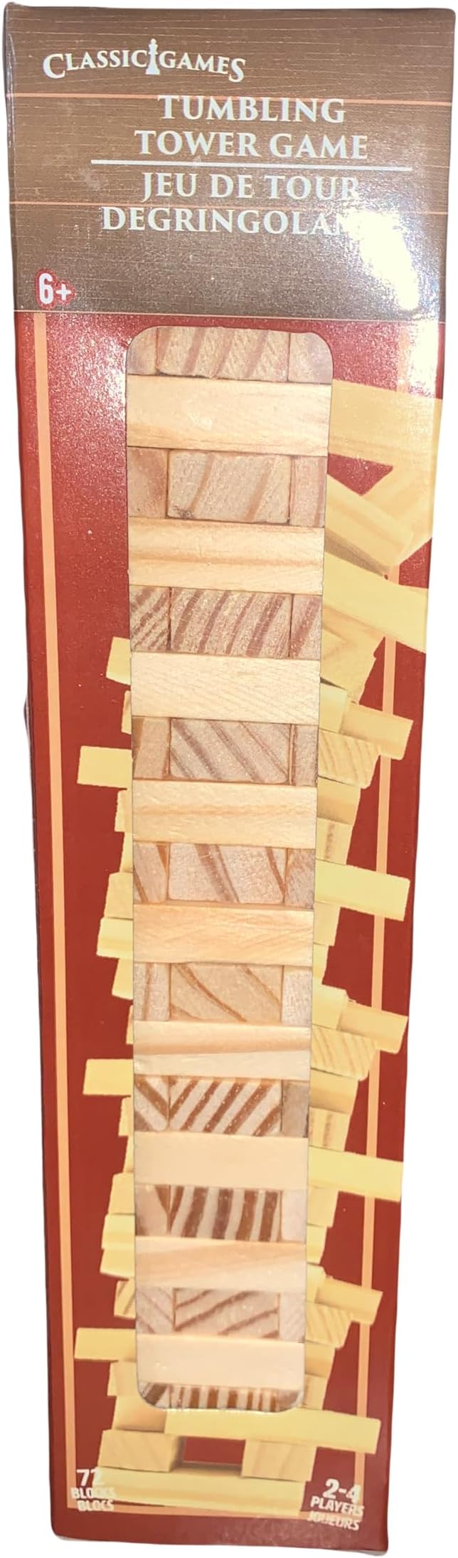 CG Tumbling Tower Games 72 pcs Set Stacking Classic Games Challenging Building Blocks Wood Stacking Balancing Night Game House Parties Holiday Mini Travel Set Game The Classic Childhood Game Set Stack