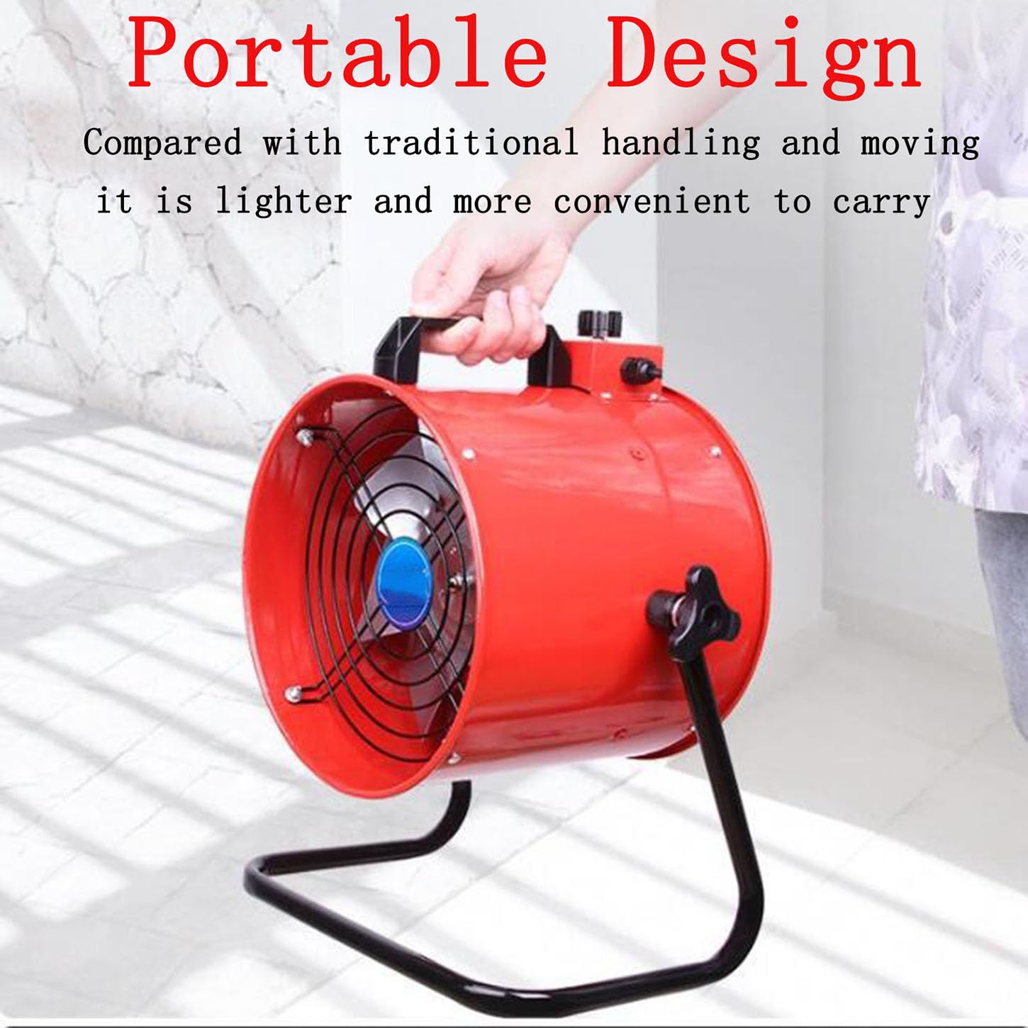 Ventola Aspirazione Flusso Assiale,Estrattore Aria Portatile,Regolazione Continua della velocità,Ventilatore Industriale 2800 Giri/Min,per Cucine,Ufficio Soffiatore di Scarico,12 Inches