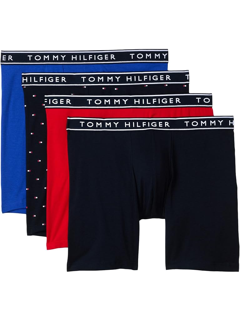 Blue Tommy Hilfiger Cotton Stretch 4-Pack Boxer Brief