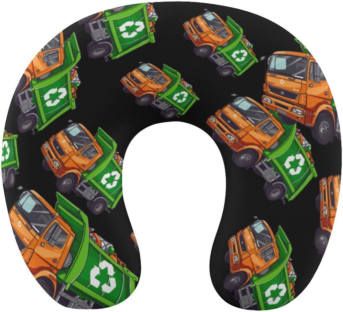 Garbage Truck Travel Pillow U Shape Neck Pillow Washable Pillowcase for Sleeping Chair