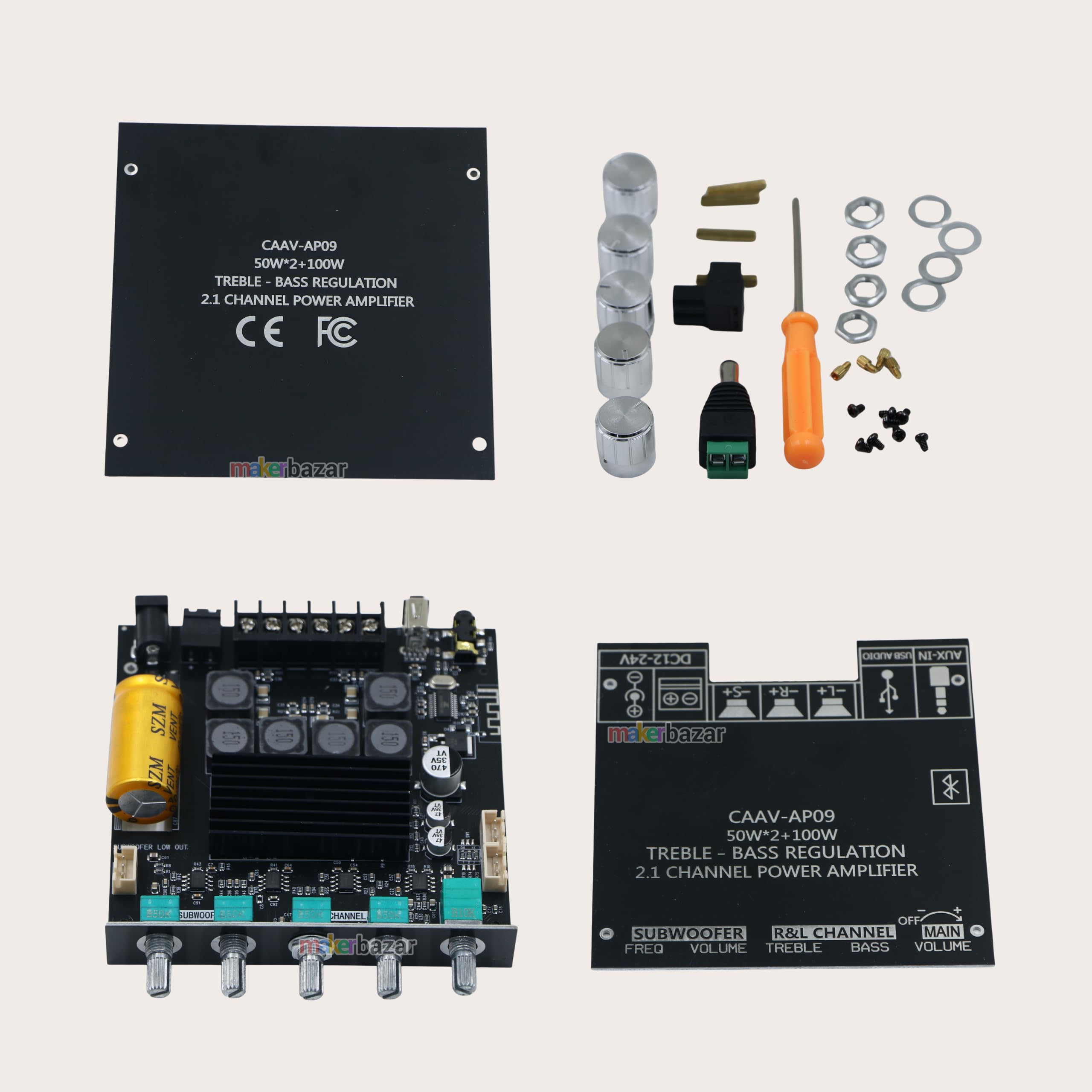 メーカー不明 W=6S パッドアンプ PAD AMPLIFIER Sam CAAV-AP09 2.1 Channel Bluetooth 5.0 Audio Amplifier Board Kit