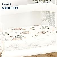 Vista 108 de Juego de 2 sábanas elásticas ultra suaves para moisés, ajuste universal para moisés, cesta de moisés, colchón rectangular ovalado, seguro y cómodo