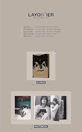 Miniatura 2 de BTS V Layover 1er álbum en solitario Weverse Álbumes Versión OutBox+1p Tarjeta QR+64p PhotoBook+16p Libro de Letras+5p PhotoCard+Seguimiento Sellado