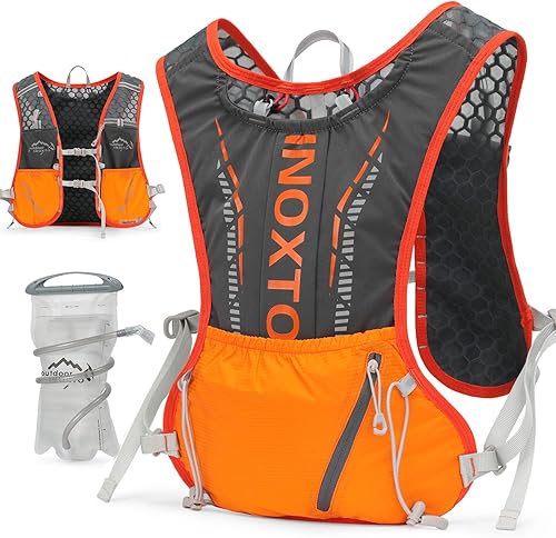 INOXTO Chaleco de hidratación, mochila ligera para correr en el agua, con bolsa de agua de 1.5 L, mochila para senderismo, senderismo, correr,