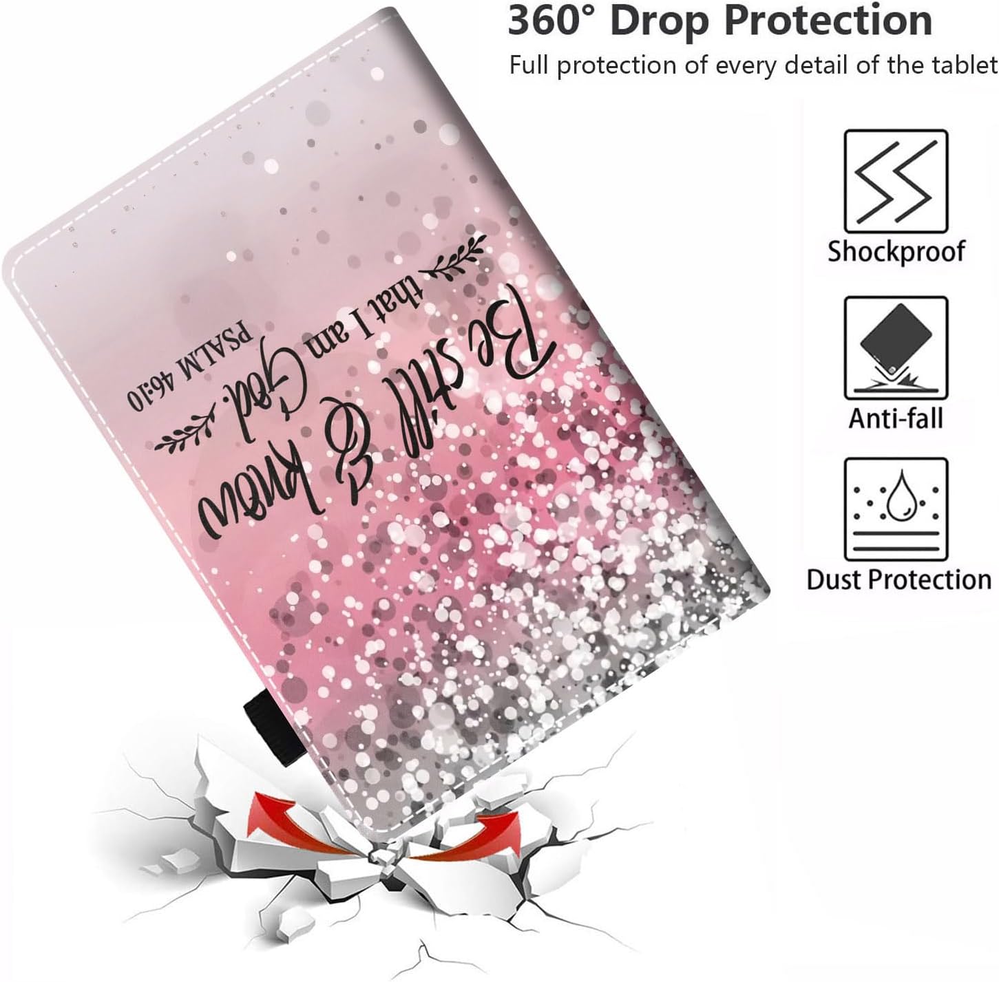 Case for All-New Amazon Fire Max 11 Tablet (11 Inch, 13th Generation, 2023 Release), Slim PU Leather Stand Folio Cover with Auto Wake/Sleep, Bible Verse Psalm 46:10