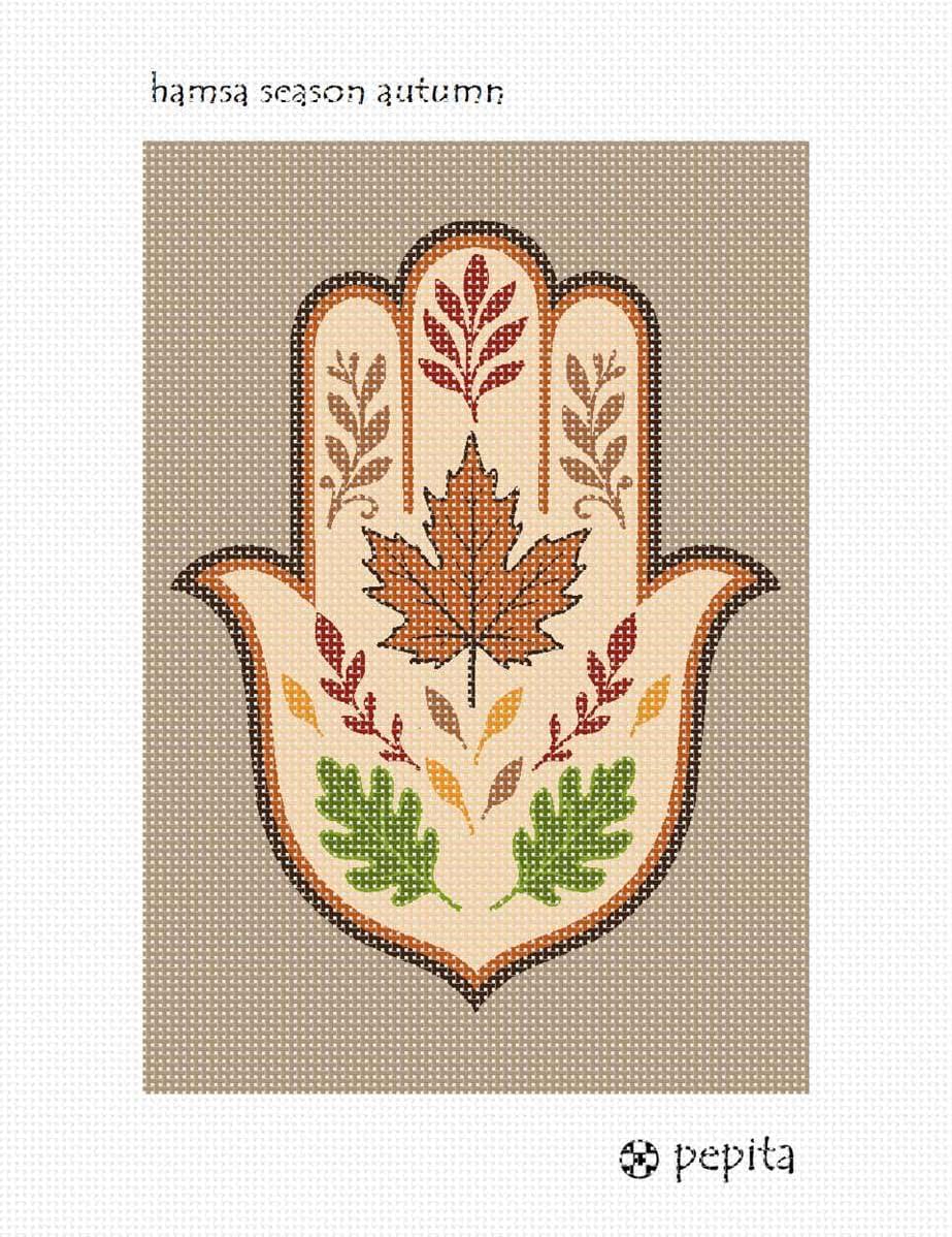 Pepita Needlepoint kit: Hamsa Season Autumn, 7" x 10"