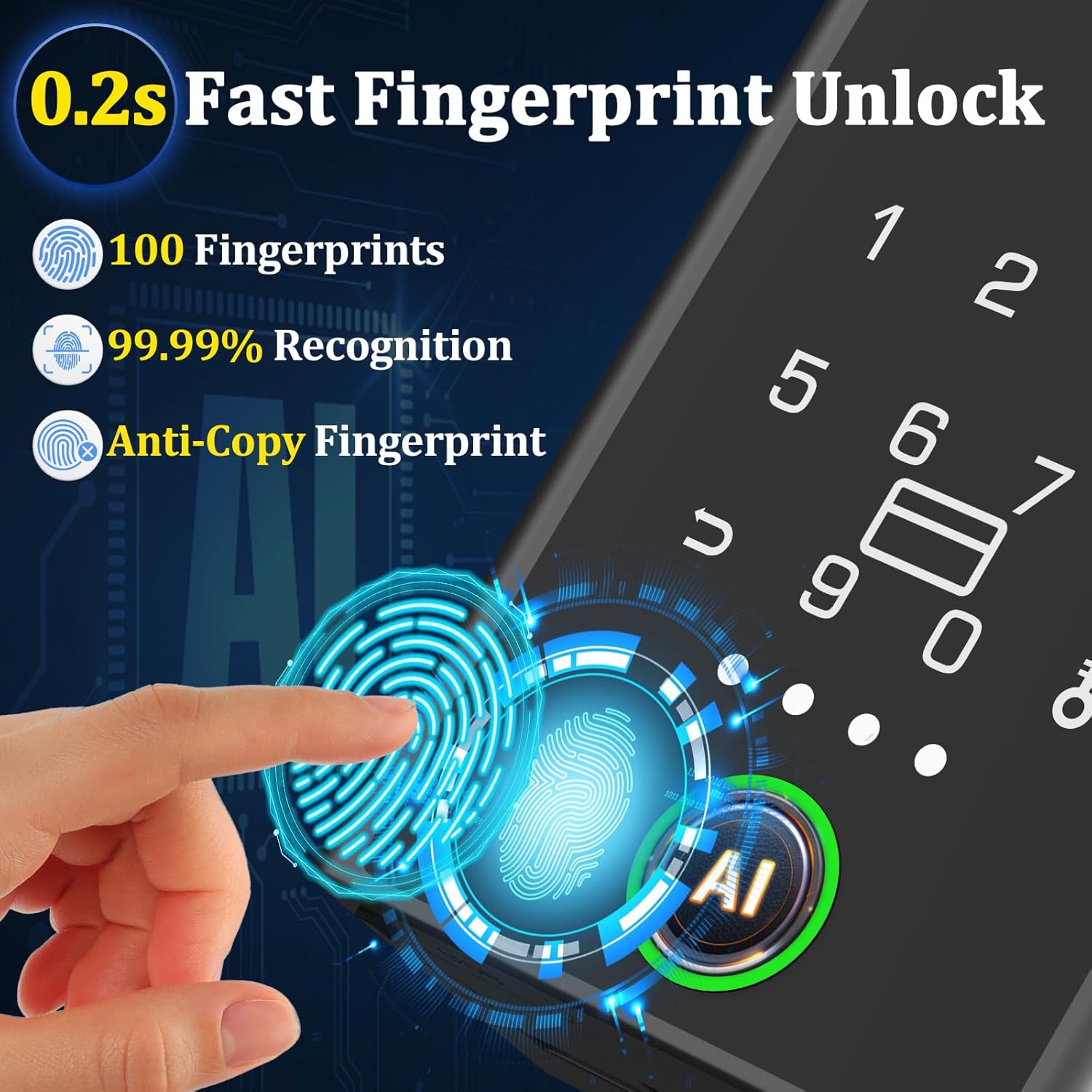 Smart Key Lock Box with Code,Bluetooth RFID Fingerprint Lock Box APP Control,Electronic Dital Lock Box,Larger Waterproof Key Lock Box Wall Mount for House Realtor Office Warehouse Airbnb