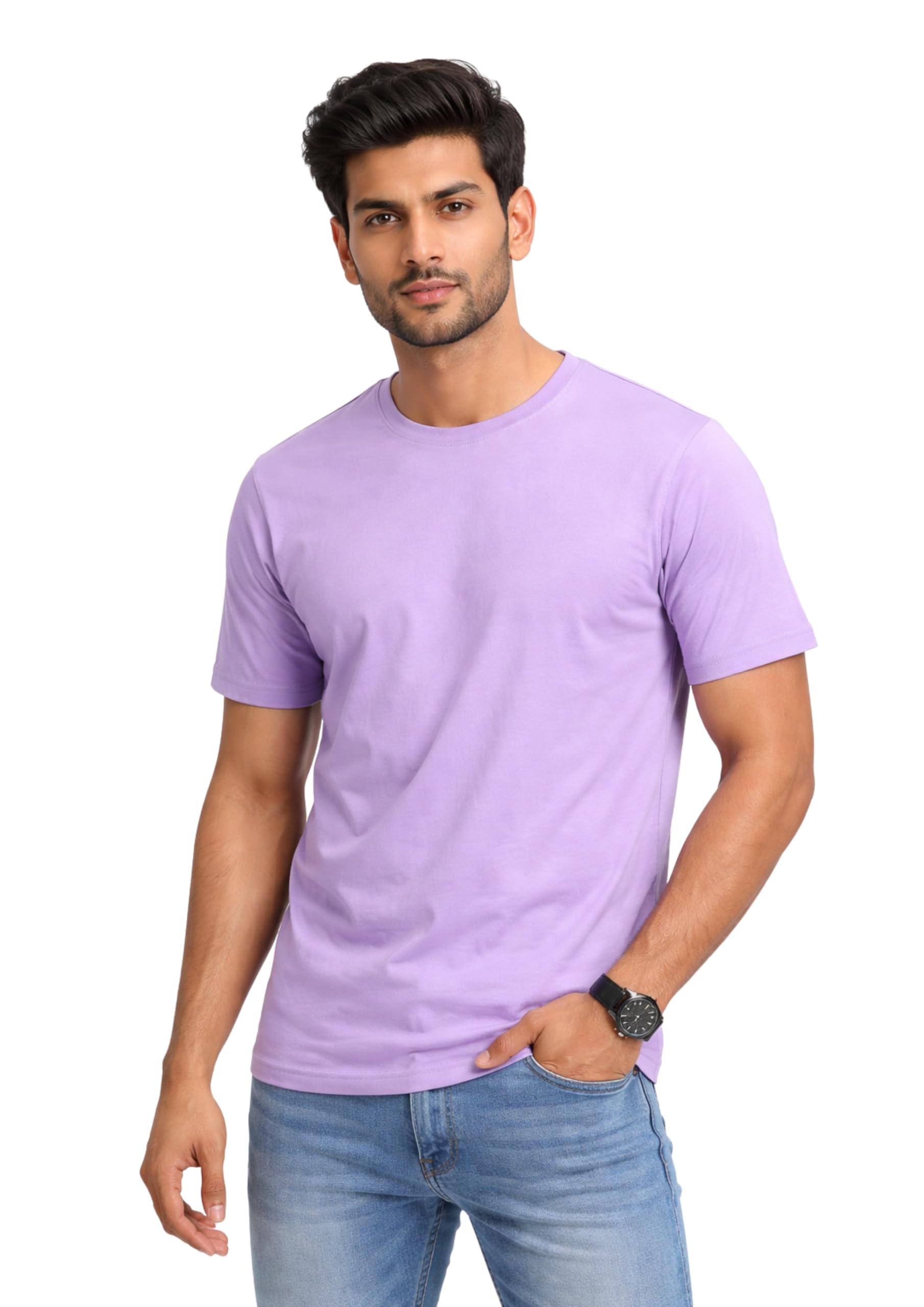 dazzro Regular Fit Cotton T-Shirt | Half Sleeve | Round Neck | Solid-picture-21