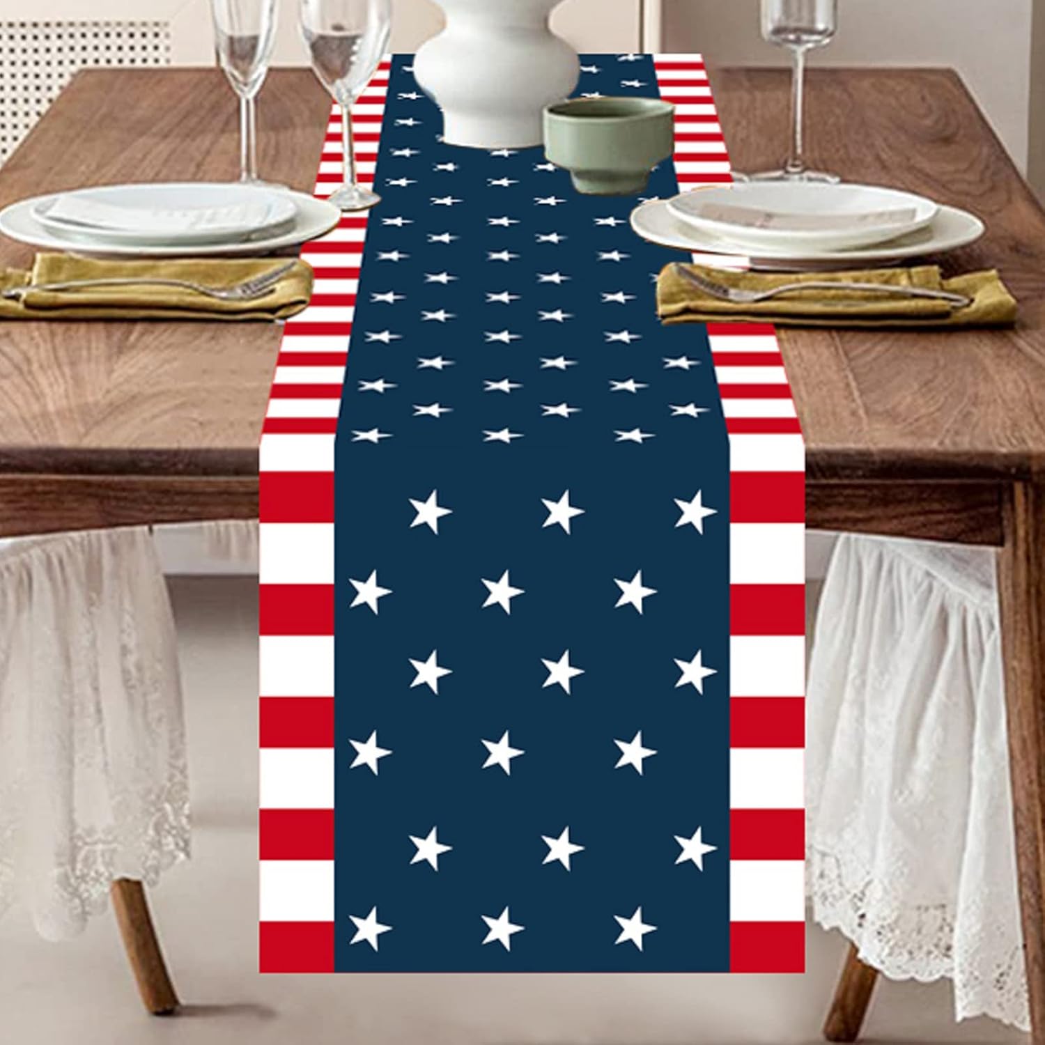 Amazon.com: Patriotic Table Runner 72 inches Long Patriotic ...