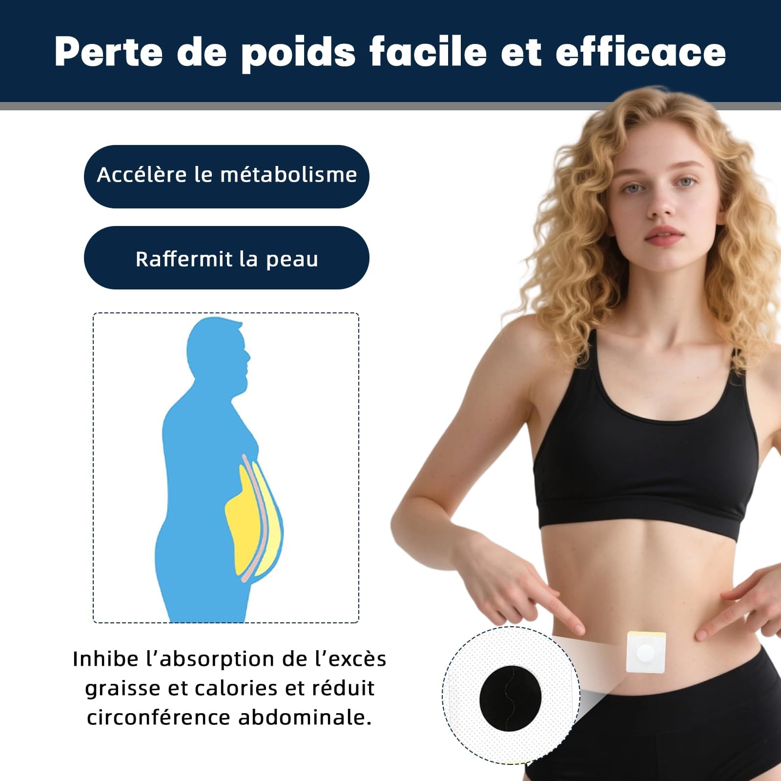 Patch Minceur 50 Pièces – Patchs Minceur Naturels à Base de Plantes pour Ventre Plat & Taille – Patchs Amincissants Discrets et Confortables pour le Soin du Corps - 5