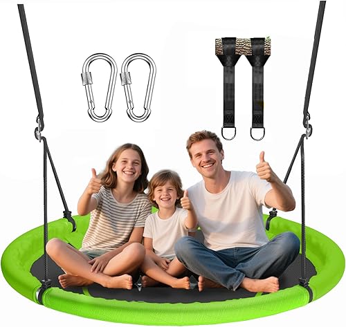 Columpio de árbol de platillo de 48 pulgadas para niños y adultos, columpio volador más grande para toda la familia, capacidad de peso de 900