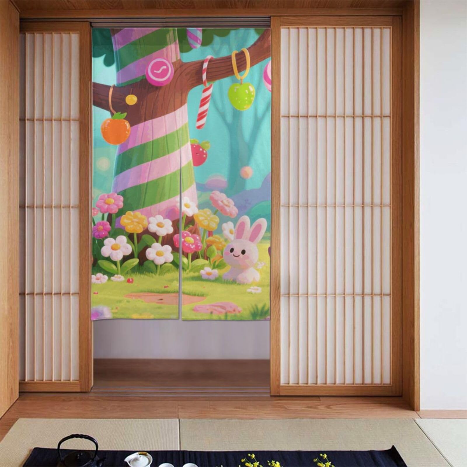 FekiLoot Candy Door Curtain for Doorway Privac,Personalized Blackout Kitchen Curtains Window Treatment 2 Panel Door Curtain Tapestry Hanging Room Divider Home Decor 34"X 56"