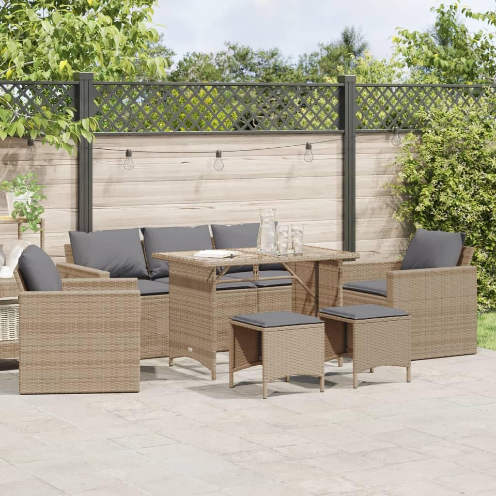 vidaXL Juego de sofás jardín con Cojines 6 pzas ratán sintético Beige