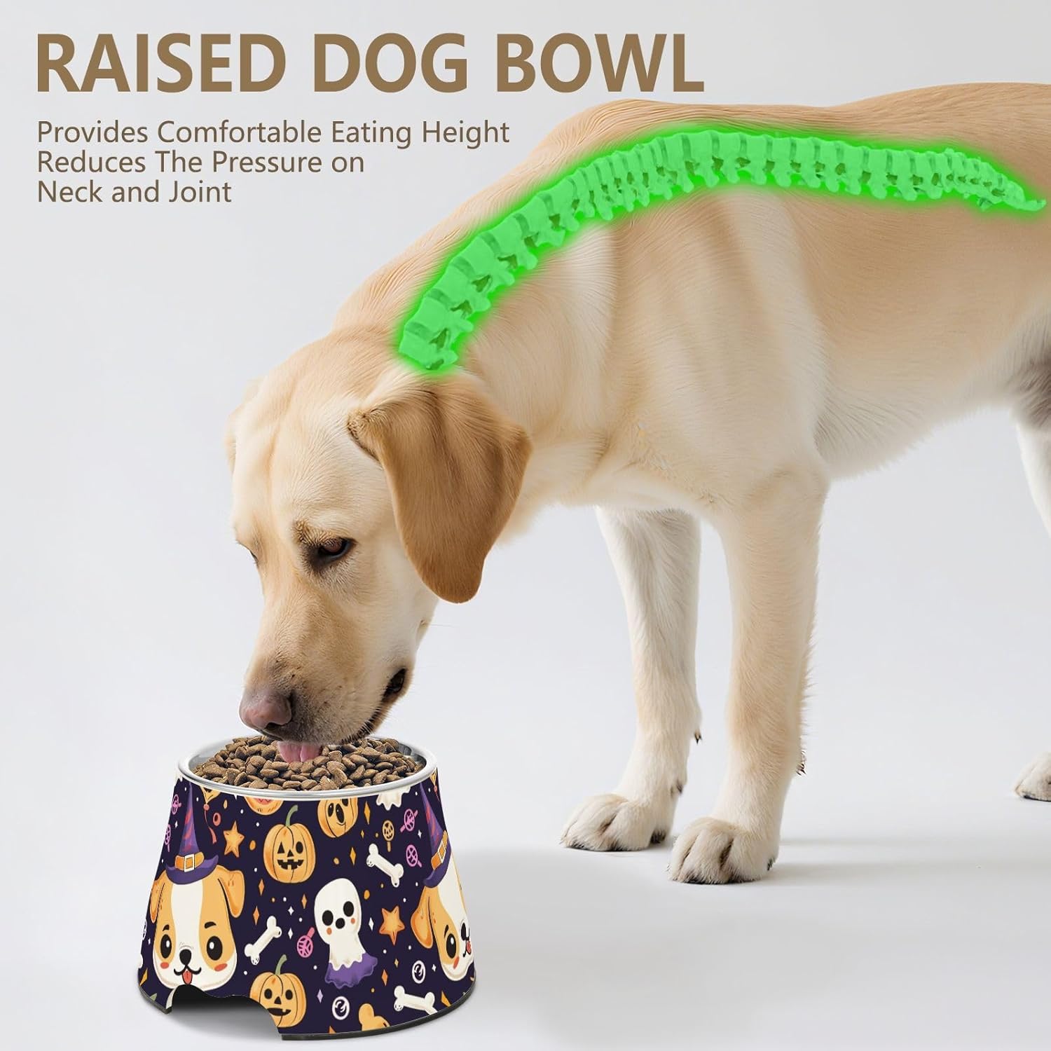 Halloween Puppy Dogs Food Bowls Non Skid Stainless Steel Cats Food Bowls for Small Pet Slow Down Eating