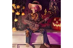 3.2 ft Funny Animated Dueling Banjo Skeletons Halloween Decorations