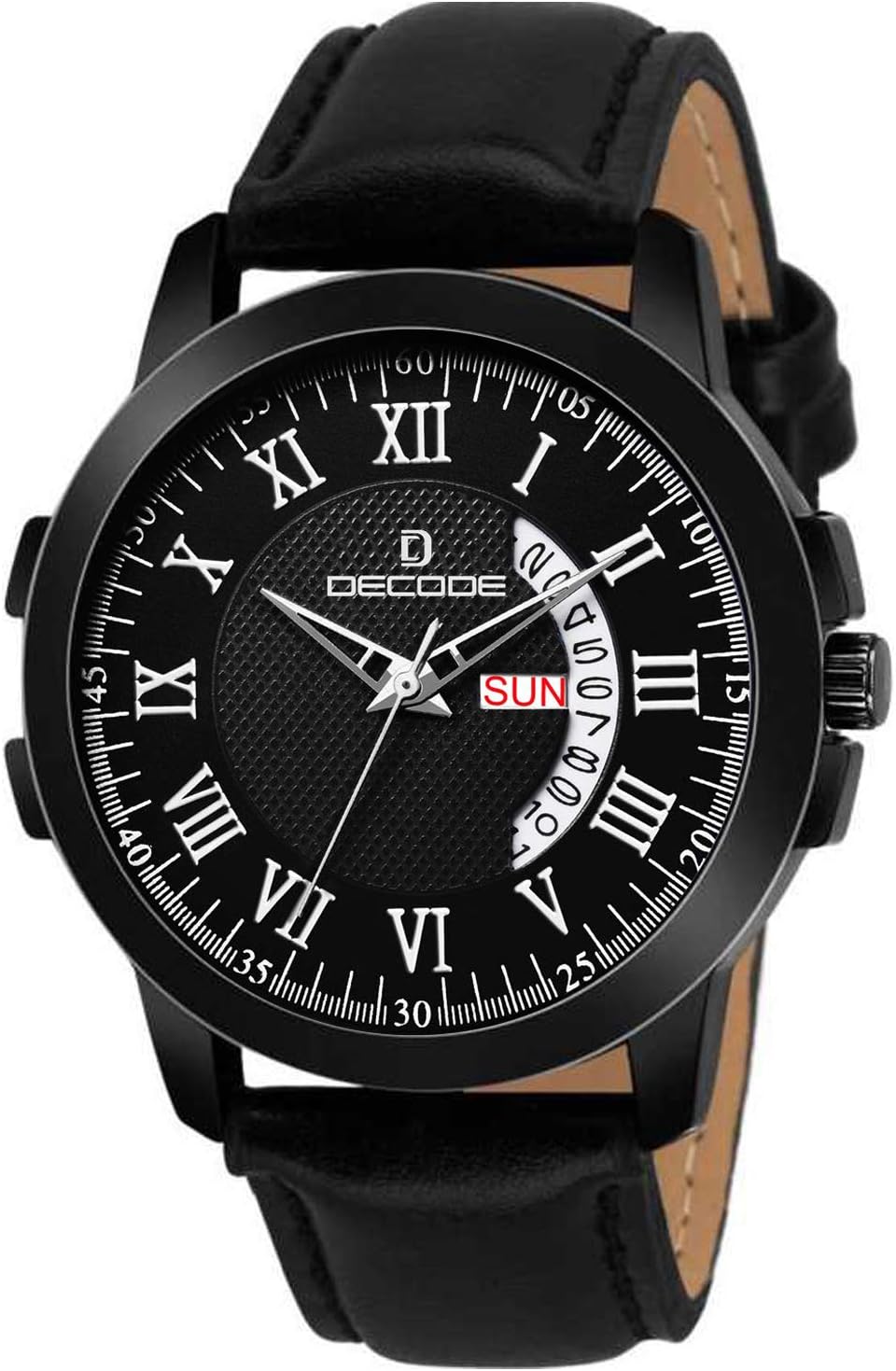 Decode Analogue Men's Watch (Black Dial Black Colored Strap)