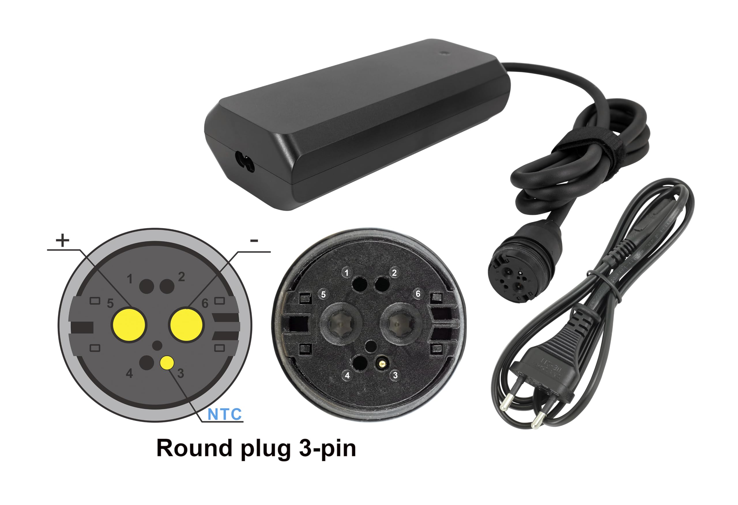 PowerSmart Cargador de batería de 4A para Qwic batería de 36V con Conector Rosenberger