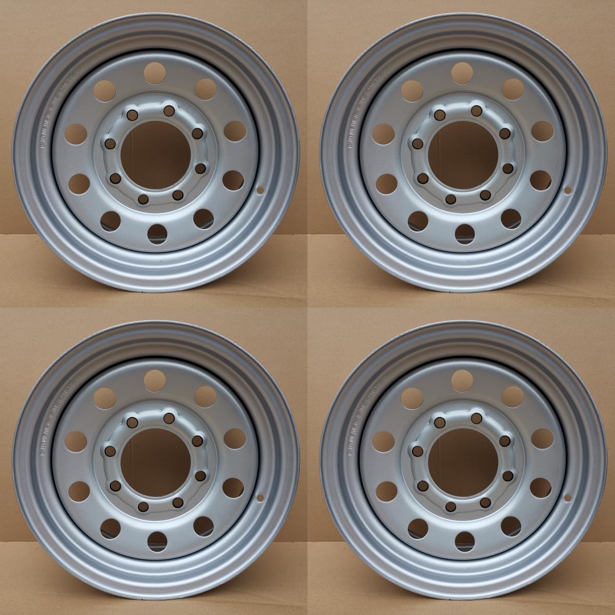 4PCS 16x6 Trailer Wheels 8 Lug 8x6.5 Silver Modular Rim Steel 16 Inch Trailer Wheel 16x6K