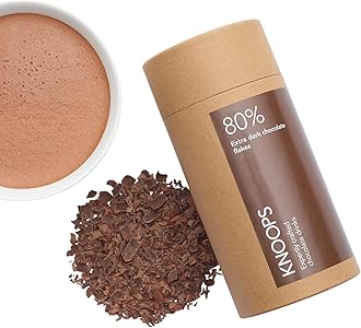 Dark Hot Chocolate Flakes, 80% Extra Dark Luxury Hot Drinking Chocolate, Delicious Cocoa Drink with Real Choc Flakes, All Natural Vegan Ingredients, 250 g, Equal to 8 Serving Sachets