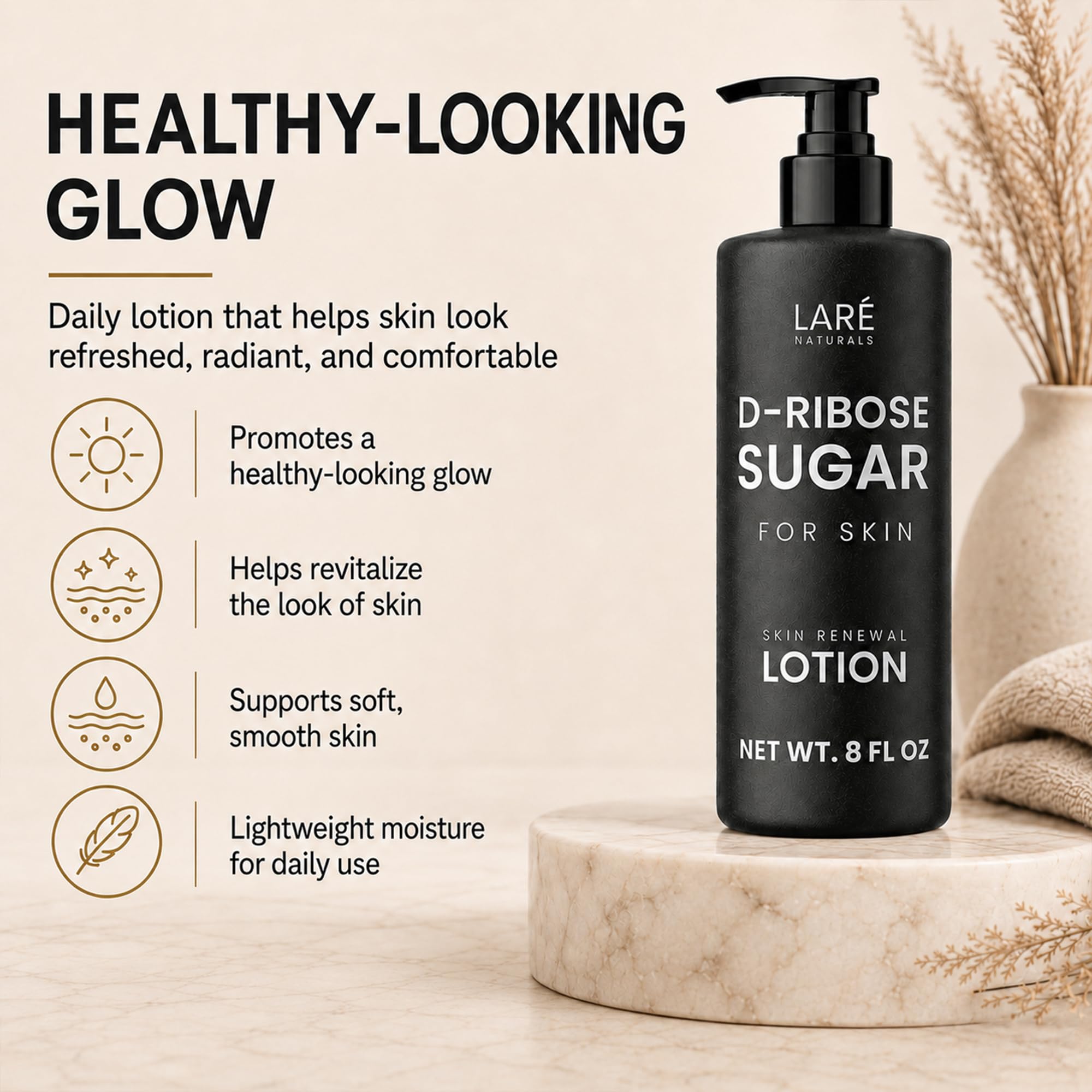 D-Ribose Skin Cream with Vitamin E, Unscented Moisturizer, 8 fl oz