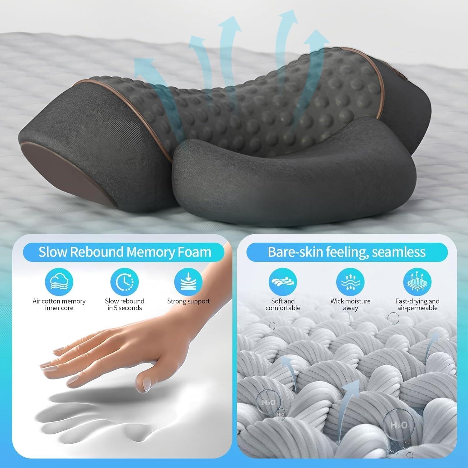 Revitool Nackenmassagekissen, 39°Winkel PhysioRest 3in 1 Massagekissen