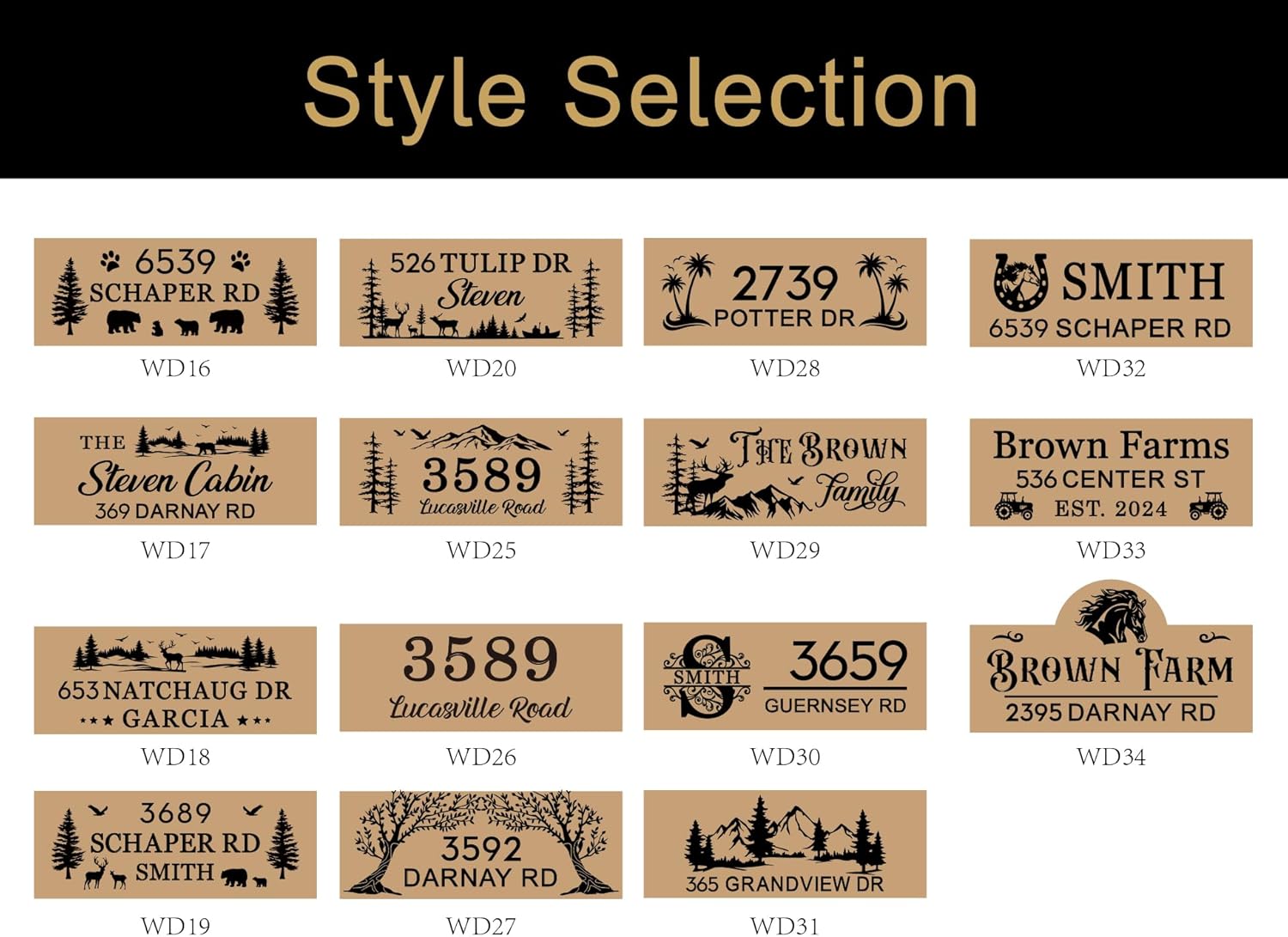 Personalized Outdoor Wood Decor, Deer Tree Theme Family Name Wood Cabin Sign, Deer Hunting Gifts, Nature Camping Signs with Posts, Housewarming Gifts