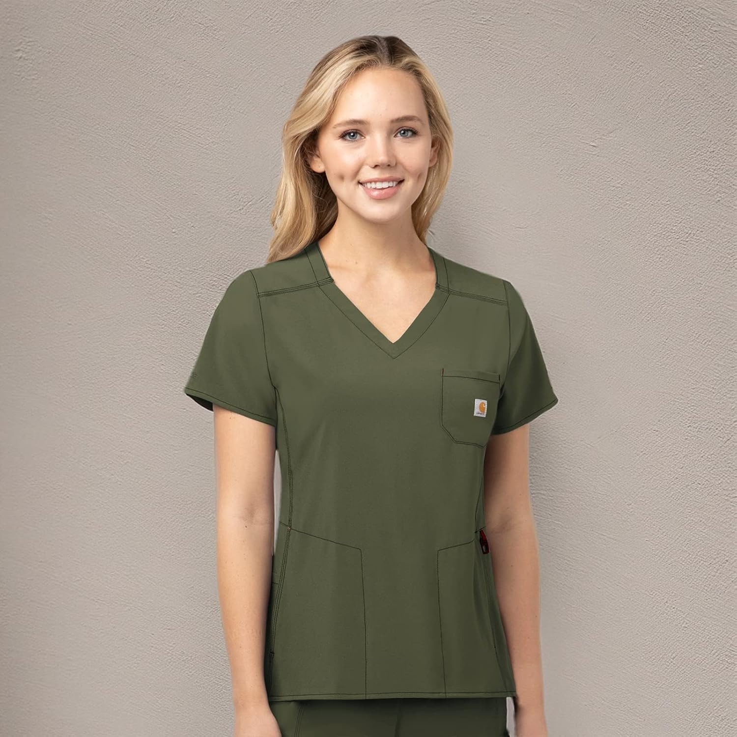 Carhartt Scrubs C12610 Women's Force® Cross-Flex Modern Fit Chest Pocke - Image 9